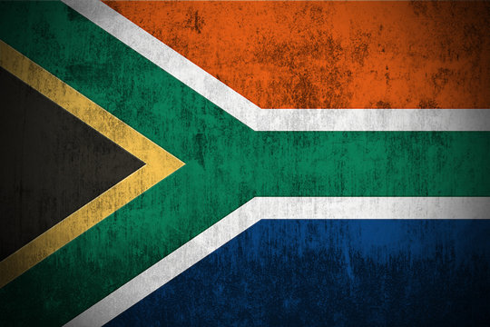 Weathered Flag Of South Africa, fabric textured
