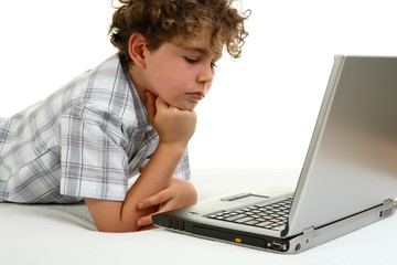 Boy using laptop