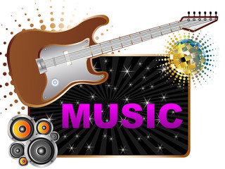 Musical banner - vector illustration