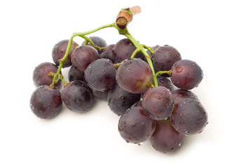 fresh red grape on white background
