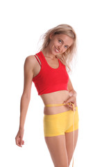 Obraz premium Women measures a waist
