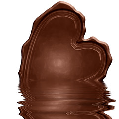 chocolate heart on a solid white background