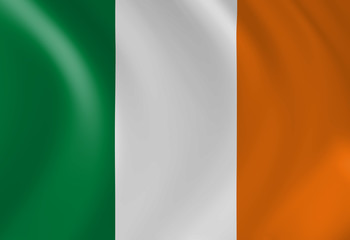 Irish flag waving in the wind