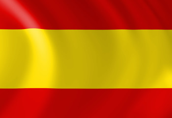 Spanish flag waving in the wind