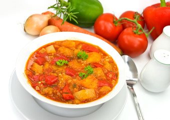 Gemüse Suppe -Auflauf-