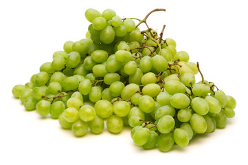 a lot of grapes on white background