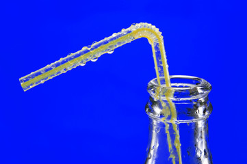 bottle and tube isolated on black