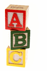 ABC learning blocks isolated over white