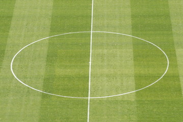 Obraz premium Soccer court center at Meazza stadium in Milan, Italy
