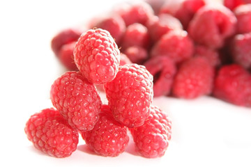 background wth fresh red raspberries