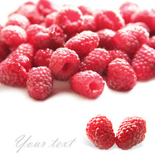 background wth fresh red raspberries