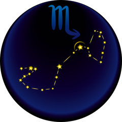 Scorpio constellation plus the Scorpio astrological sign