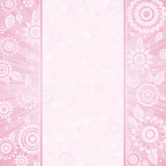 frame of flower on pink background
