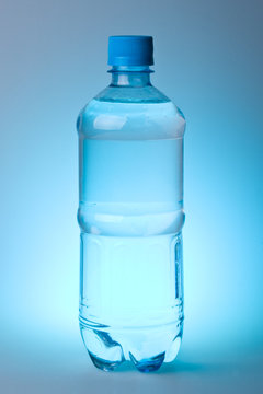 Pure water in a plastic bottle