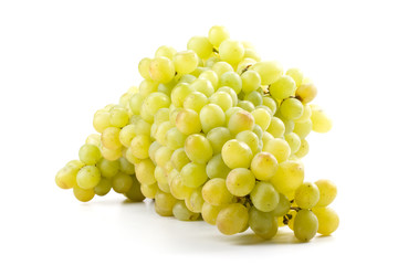 Fresh appetizing grapes on a white background