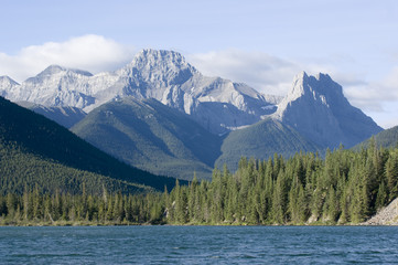 Rocky Mountains in August in Banff National Park Canada