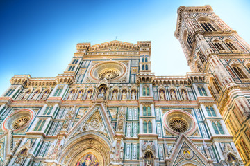 Duomo cathedral in Florence Italy front view.