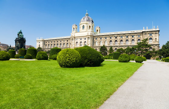 Kunsthistorisches Museum In Vienna. Wide Angle View.