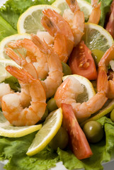 Shrimps and vegetables