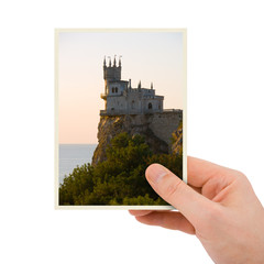 Photography of old castle (my photo) in hand