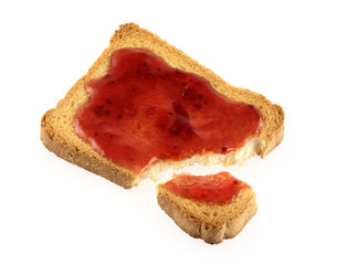 Biscotte et confiture de fraises