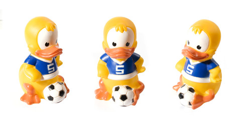 Toy duck football player