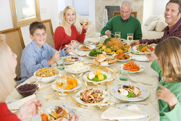 Obraz na płótnie Canvas Family All Together At Christmas Dinner