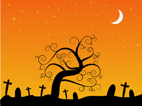 halloween- a cemetery in the night