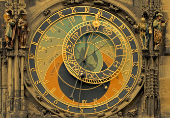 Detail image of the astronomical clock from Prague.