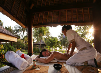 White woman on massage in Bali salon - 9222325