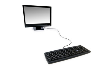 Desktop computer isolated on the white background