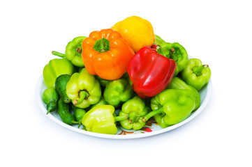 Bell peppers isolated on the  white background