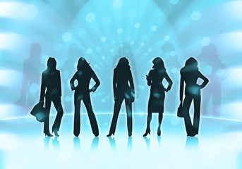 silhouettes of business women