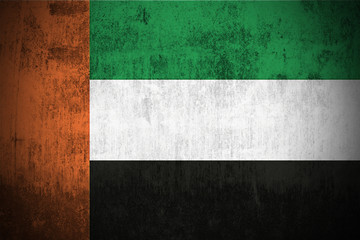 Weathered Flag Of United Arab Emirates, fabric textured