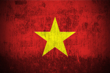 Weathered Flag Of Vietnam, fabric textured