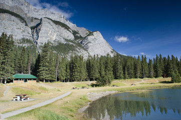 Cascade Pond in August in Banff National Park Canada