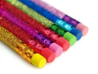 Colorful glitter pencils