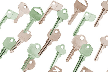 Composite of Keys on Seamless Background