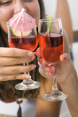 Cheers with cocktails