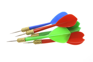 Darts on Isolated White Background