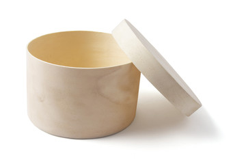 Round Box on Isolated White Background