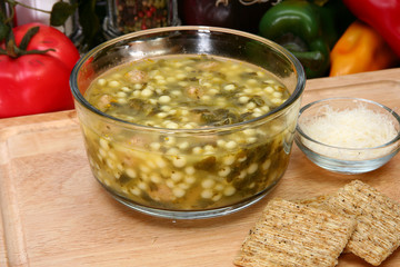 Bowl of hot Italian Wedding Soup