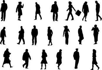 ordinary people silhouettes, vector collection