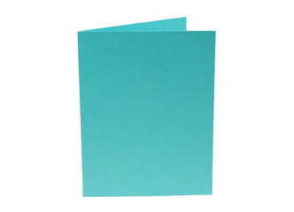 Teal blank card isolated on white background