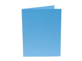 Light blue blank card isolated on white background