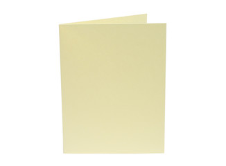 Yellow blank card isolated on white background