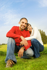 Fototapeta premium Young couple in love outdoors