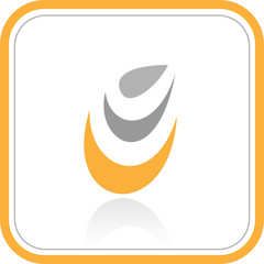 Vector abstract internet icon. Orange set. Simply change.