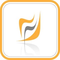 Obraz premium Vector abstract internet icon. Orange set. Simply change.