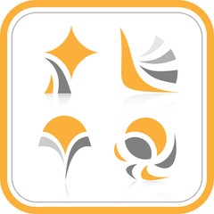 Vector abstract internet icons. Orange set. Simply change.